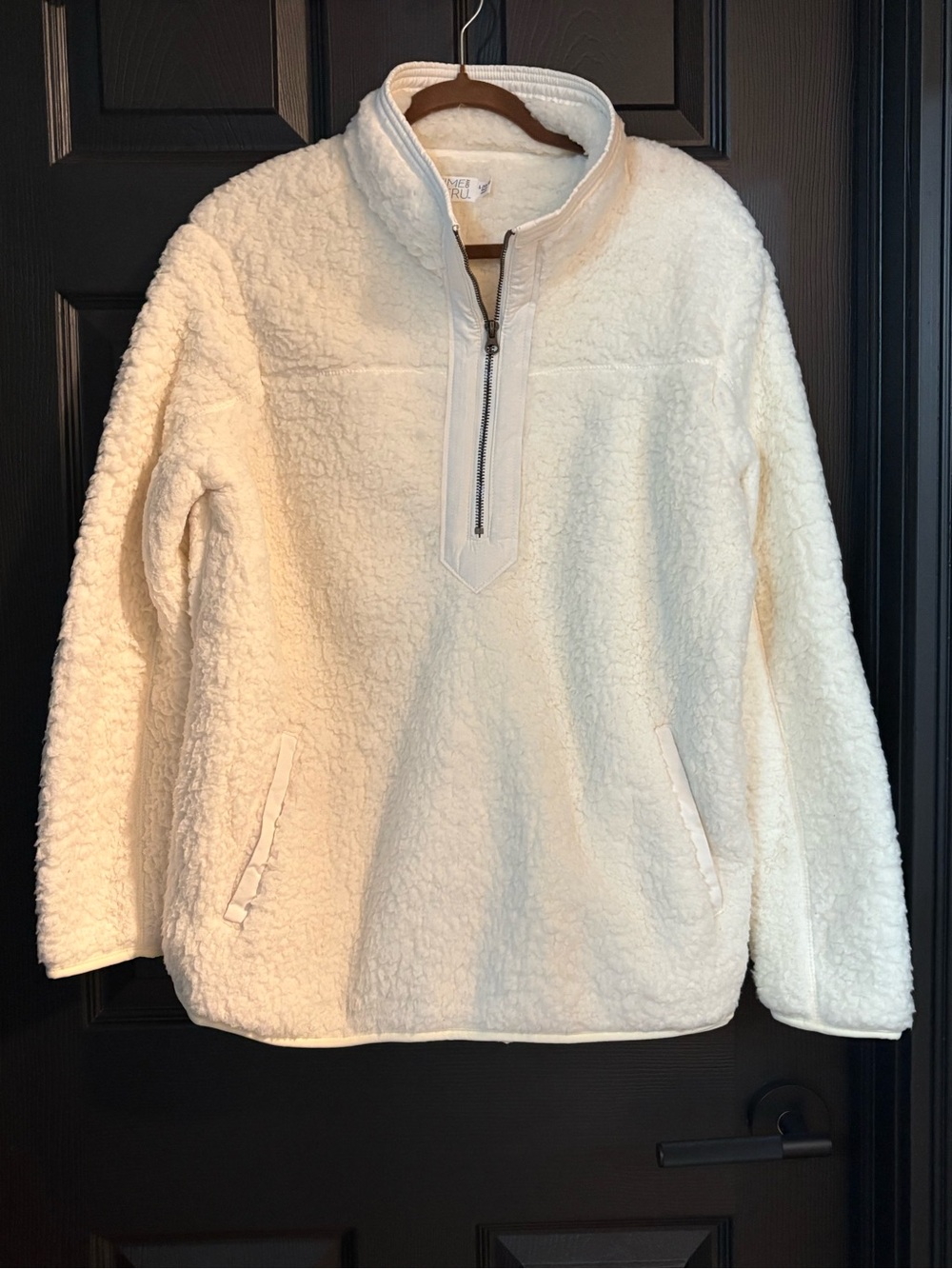 Cream Sherpa Half-Zip Pullover